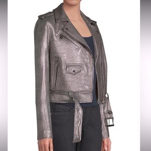 Michael Koran Metallic Leather Jacket Size Small